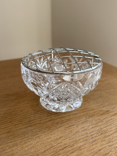 Cut glass rose bowl - glass, with