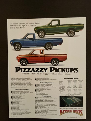 1977 datsun pickups spec - pickups, sheet