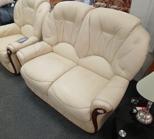 Italian style leather - leather, cream