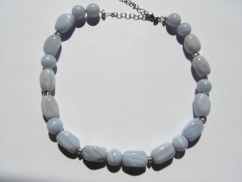 Monet blue lace agate gemstone - blue,