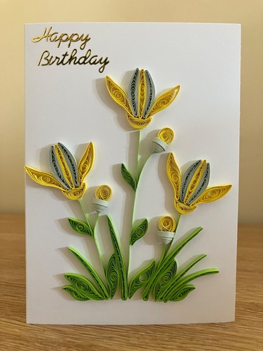 Handmade quilled birthday - quilled, card