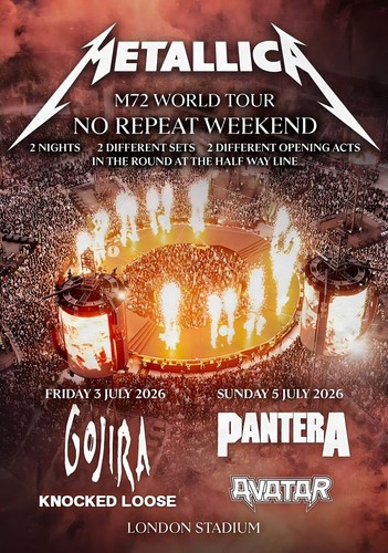Metallica 2026 m72 world tour - metallica,