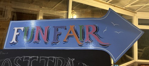 Funfair vintage hand - funfair, sign