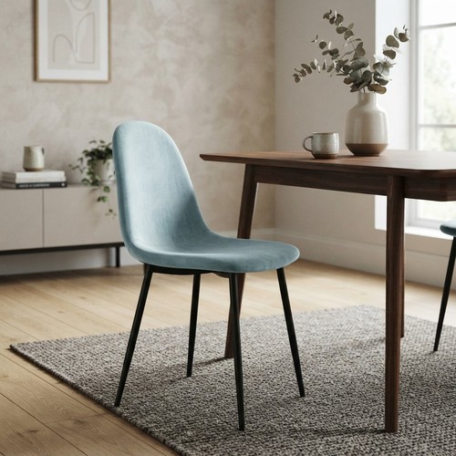 Contemporary blue velvet - velvet, chair