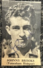 Spurs Signed 1950s Johnny Brooks Tottenham Hotspur Spurs FC Autograph Football
