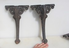 Antique Iron Pub Round Table Legs Feet Rococo Vintage Victorian Old 14.5"H x3