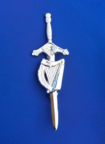 Irish harp emblem kilt pin - harp,