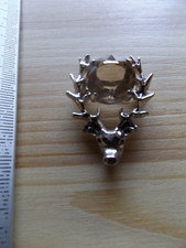 Vintage Scottish Silver DB Hamish Dawson Bowman Crystal Stag Head Brooch