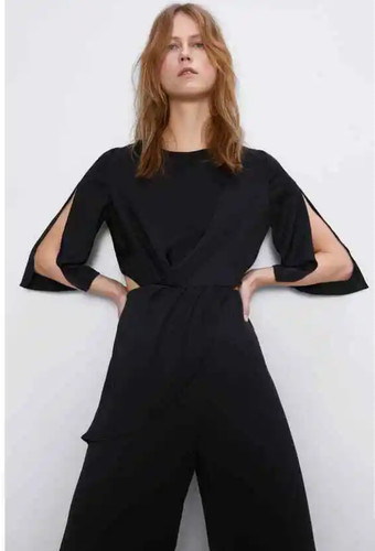 Zara cut out jumpsuit black - out, s