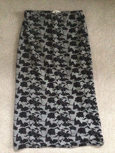 Ladies black floral skirt - skirt, size