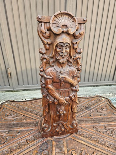 Antique wood carved wall panel