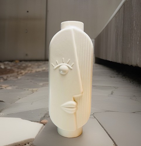 Abstract face ceramic vase - face,