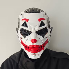 Joker Cyberpunk Resin Mask 2D Clown Cosplay Halloween Anime Prop UK
