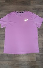 Nike Men's Dri-Fit Tech Miler Short-Sleeve T-Shirt Medium Pink!!