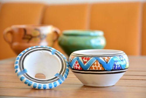 Moroccan ceramic ashtray - ceramic,