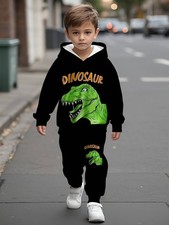 Boys Tracksuit Hoodie and Sweatpants set Long sleeve Pullover Dinosaur 2 piece
