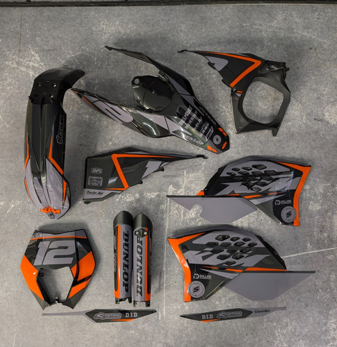 Plastics graphics applied - +,