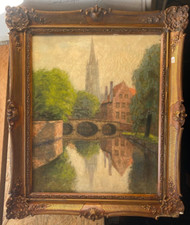 Oil Painting Church At Water