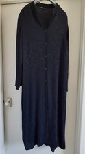 Ladies Essence Full Length Button Up Black Dress Size 16