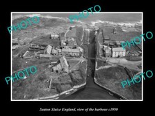 OLD LARGE HISTORIC PHOTO SEATON SLUICE ENGLAND AERIAL VIEW OF HARBOUR c1950 3