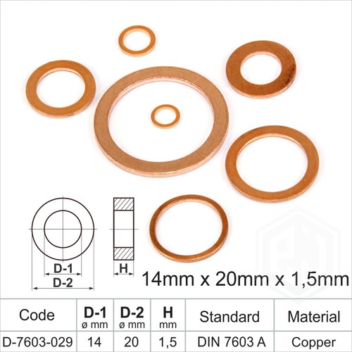 Metric copper sealing washers - sealing,