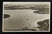RPPC 1930s? Birdseye from the Northwest Boats Hickling Broad UK Norfolk Co