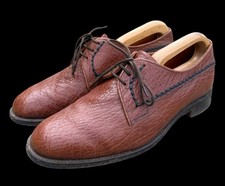 Vintage Men’s Tecnic Leather Derby Shoes UK6 Light Brown Textured