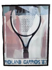 Roland Garros Tennis Raquet French Open 87 original 1987 Poster 60x80