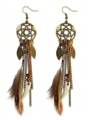 Retro bohemian long feather - bohemian,
