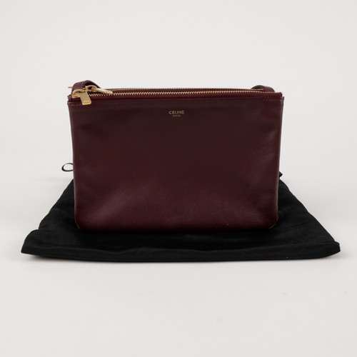 Celine burgundy leather trio - burgundy,