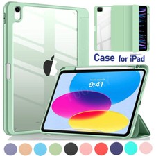 For iPad 7/8/9/10/11th Gen A16 Air M3 6 5 4 Pro 11 13 Smart Case with Pen Holder