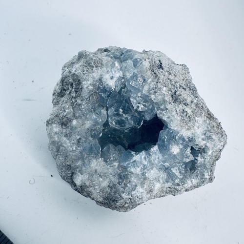 Blue celestite crystal geode - blue,