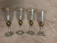 4 Large Goblets with Gold