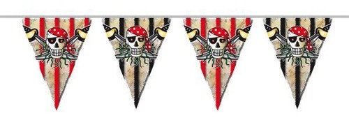 Flag pirate birthday wall - pirate,