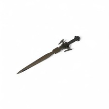Vintage Letter Opener with  Pewter  Handle, Silver Plated , 21cm Long. 