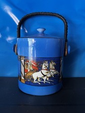 Vintage 1930’s Scotch Ivory Bo Co Biscuit Barrel with Lid and Handle Rare Find