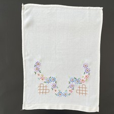 Vintage - Cream Embroidered - Antimacassar/Chair Back Cover - 39cmx52cm