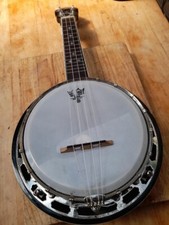 Ashbury Banjolele with resonator and fitted Schaller pick-up. 