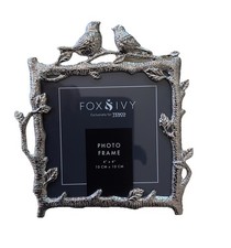 Fox & Ivy Metal Photo Frame Birds And Branches 4” x 4” 10cm x 10cm Photo