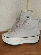 Converse Trainers Unisex Size UK 7 Run Star Hike Grey Pink Faux Fur Lined Shoes