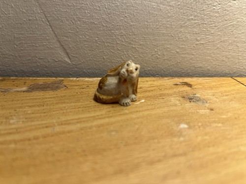 Tiny ceramic dog figurine made - ceramic,