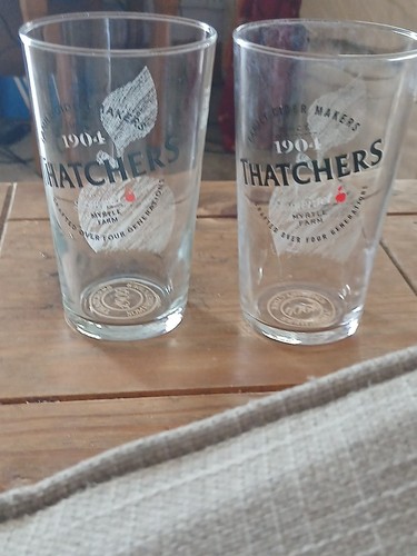 Thatchers pint glass - x2,