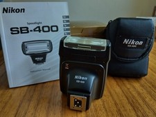 Nikon SB-400 Speedlight Electronic Shoe-mount Flash Gun.  Boxed,Case,Manual