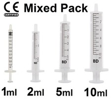 Mixed pack of Syringes 1ml 2ml