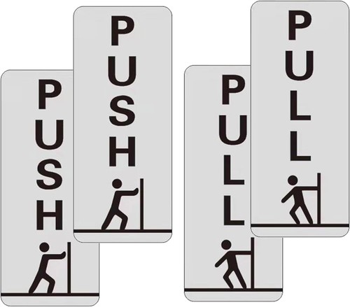 Pairs push pull door sign - 2,