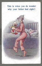 Vintage comic postcard 'This is when you do wonder why your father had eight!'