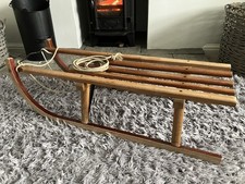 Vintage Wooden Sleigh / Snow Sledge, DAVOS GERMINA / Metal Runners