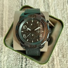 Fossil Mens Bronson Black Leather Watch FS5874 New With Tags