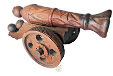 Cannon Ornament Wood Wooden