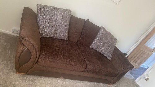 Brown three seater sofa - ,, arm